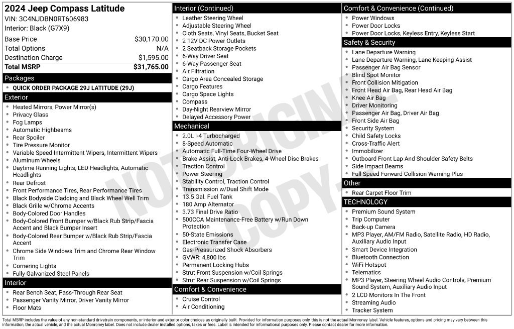 Used 2024 Jeep Compass Latitude AWD/4WD image 17