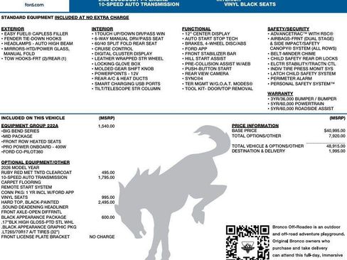 New 2026 Ford Bronco Big Bend image 2