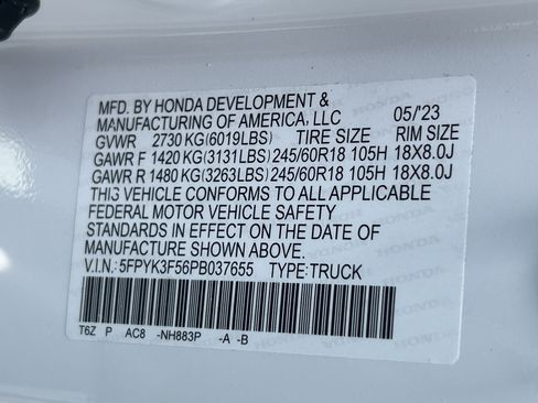 Certified 2023 Honda Ridgeline RTL image 36