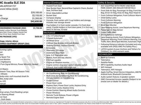 Used 2023 GMC Acadia SLE w/ Driver Convenience Package AWD/4WD image 6