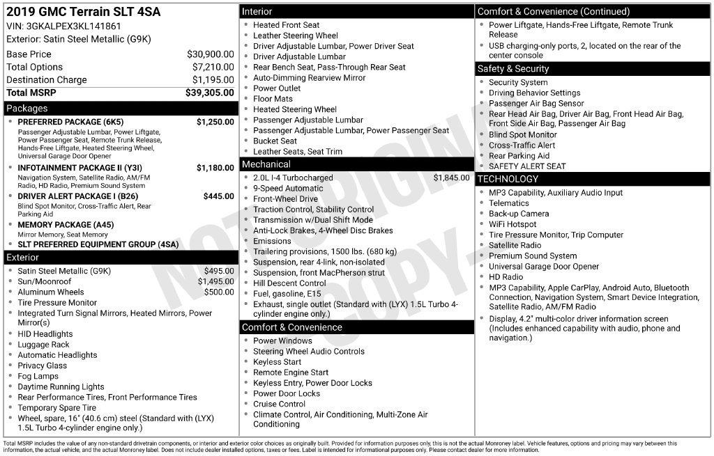 Used 2019 GMC Terrain SLT w/ Preferred Package FWD image 20