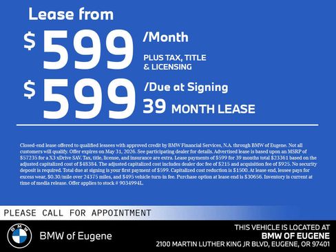 Used 2025 BMW X3 xDrive30i w/ M Sport Package AWD/4WD image 3