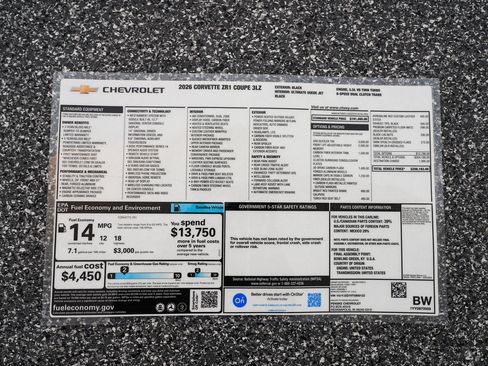 Used 2026 Chevrolet Corvette ZR1 RWD image 50