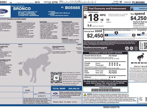 Used 2023 Ford Bronco Big Bend w/ Sasquatch Package AWD/4WD image 32