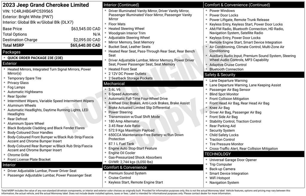 Used 2023 Jeep Grand Cherokee Limited AWD/4WD image 30
