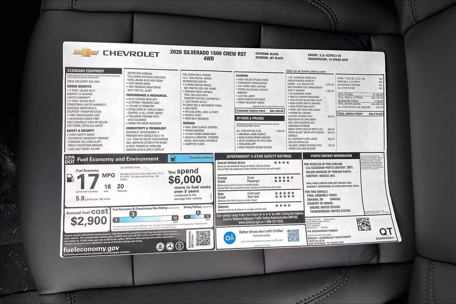 New 2026 Chevrolet Silverado 1500 RST w/ All Star Edition Plus AWD/4WD image 18