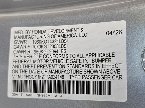 New 2026 Honda Accord LX image 33