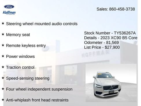 Used 2023 Volvo XC90 B5 Core w/ Protection Package Premier AWD/4WD image 20