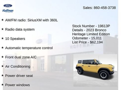 Used 2023 Ford Bronco Heritage Edition AWD/4WD image 10