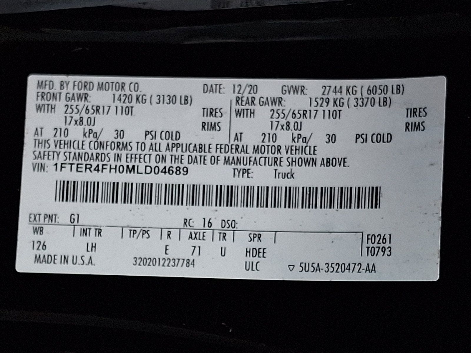 Certified 2021 Ford Ranger XL w/ Equipment Group 101A High AWD/4WD image 28