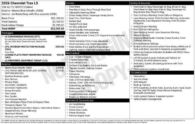 New 2026 Chevrolet Trax LS w/ LS Convenience Package FWD image 35