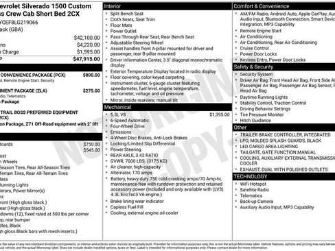 Used 2020 Chevrolet Silverado 1500 Custom Trail Boss w/ Custom Convenience Package AWD/4WD image 41