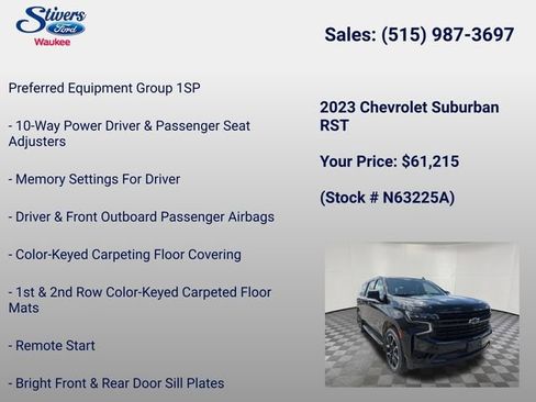 Used 2023 Chevrolet Suburban RST w/ Sport Performance Package image 7