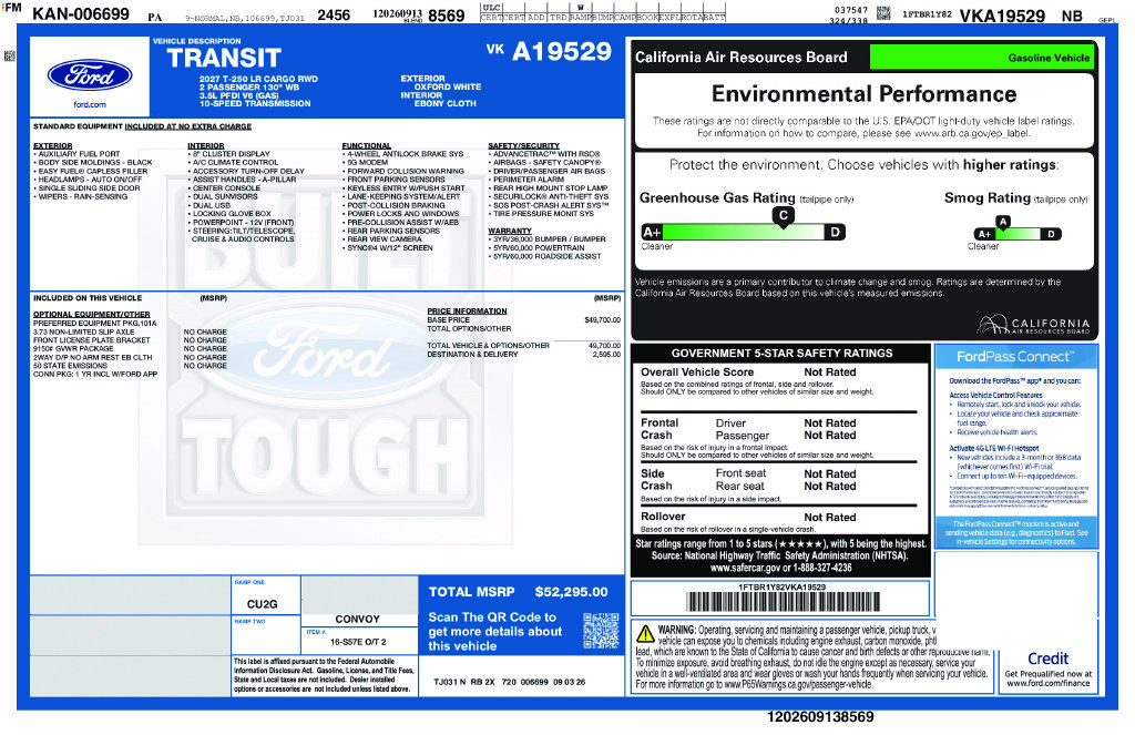 New 2027 Ford Transit 250 Low Roof RWD image 7