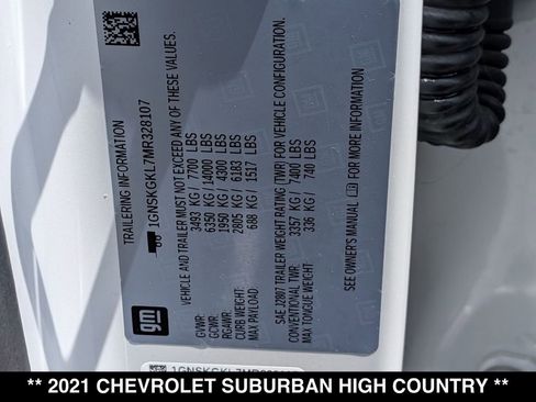 Used 2021 Chevrolet Suburban High Country AWD/4WD image 31