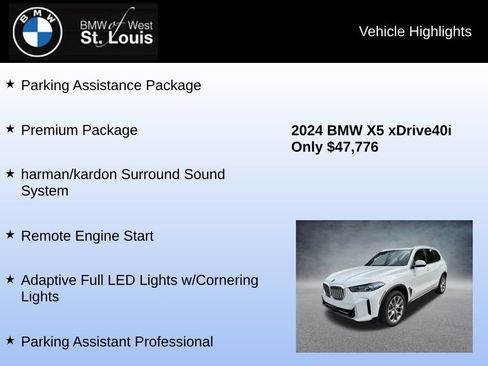 Used 2024 BMW X5 xDrive40i w/ Premium Package AWD/4WD image 8