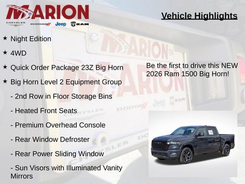 New 2026 RAM 1500 Big Horn w/ Night Edition AWD/4WD image 5