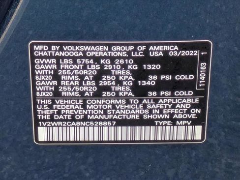 Used 2022 Volkswagen Atlas SE image 26