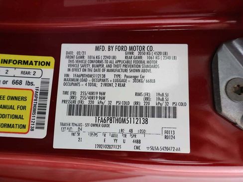 Used 2021 Ford Mustang Coupe w/ Equipment Group 101A RWD image 44