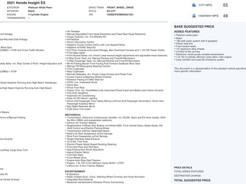 Used 2021 Honda Insight EX image 4