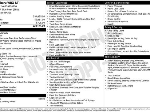Used 2016 Subaru WRX STI AWD/4WD image 3