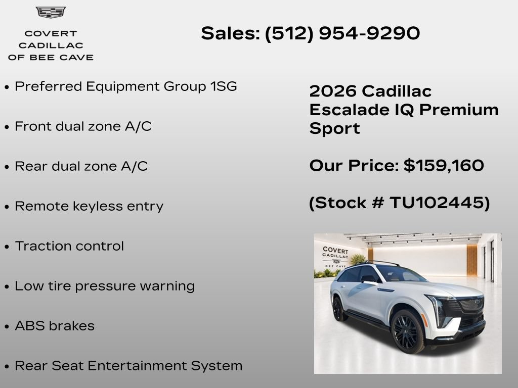 New 2026 Cadillac Escalade IQ Sport 2 w/ LPO, ONYX Package AWD/4WD image 7