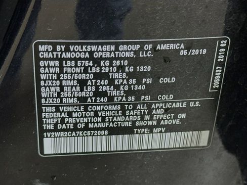 Used 2019 Volkswagen Atlas SE w/ Towing Package FWD image 40