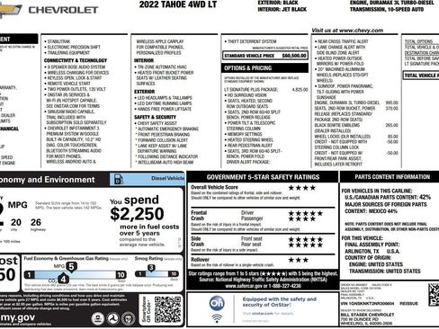 Used 2022 Chevrolet Tahoe LT w/ LT Signature Plus Package AWD/4WD image 40