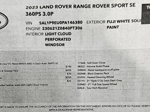 Used 2023 Land Rover Range Rover Sport SE image 2