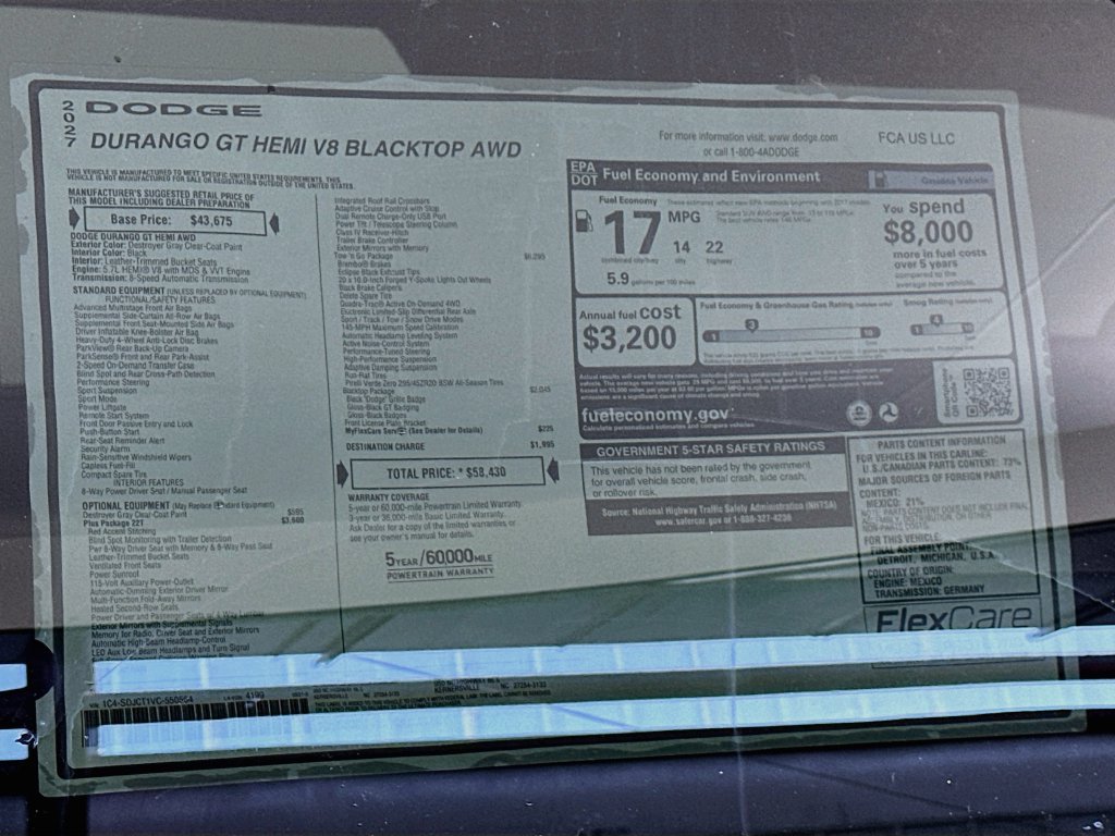 New 2027 Dodge Durango GT AWD/4WD image 21