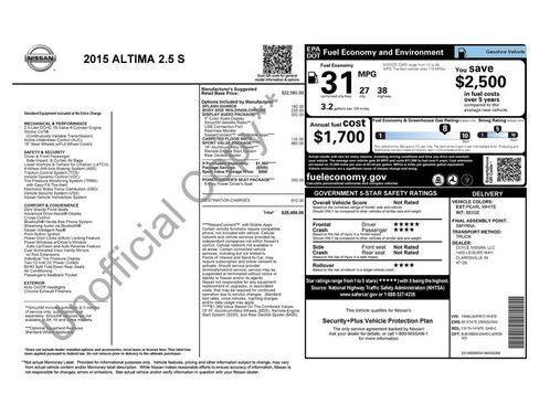 Used 2015 Nissan Altima 2.5 S w/ Sport Value Package image 10