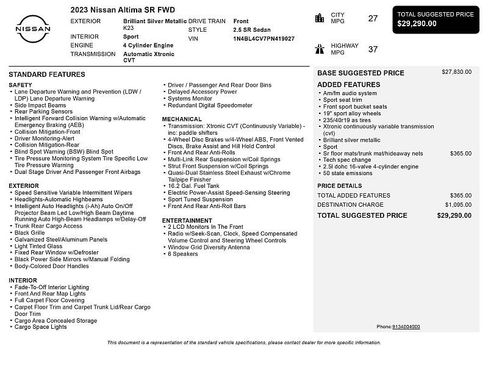 Used 2023 Nissan Altima 2.5 SR image 2