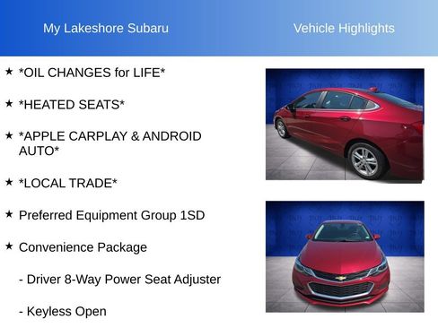 Used 2017 Chevrolet Cruze LT w/ Convenience Package FWD image 10