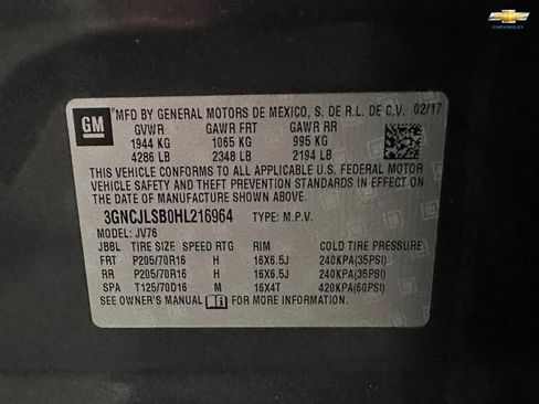 Used 2017 Chevrolet Trax LT w/ Driver Confidence Package FWD image 34