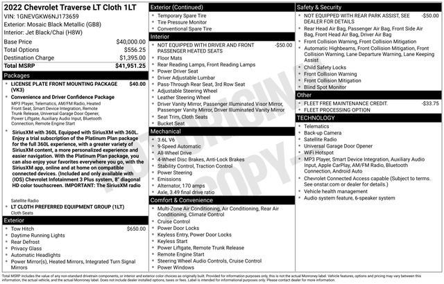 Used 2022 Chevrolet Traverse LT AWD/4WD image 2