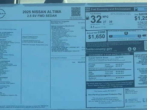 New 2025 Nissan Altima 2.5 SV w/ SV Special Edition Package image 18