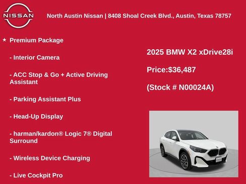 Used 2025 BMW X2 xDrive28i w/ Premium Package AWD/4WD image 3