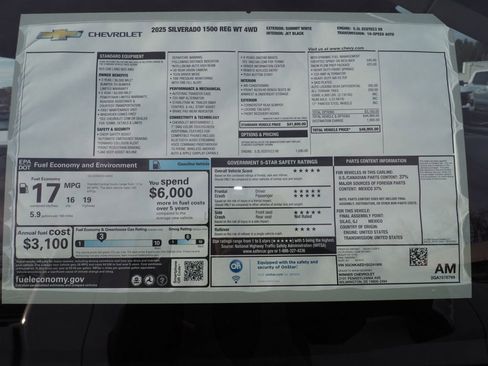 New 2025 Chevrolet Silverado 1500 W/T w/ Snow Plow Prep Package image 16