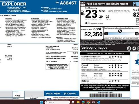 Certified 2024 Ford Explorer XLT w/ Equipment Group 202A AWD/4WD image 4