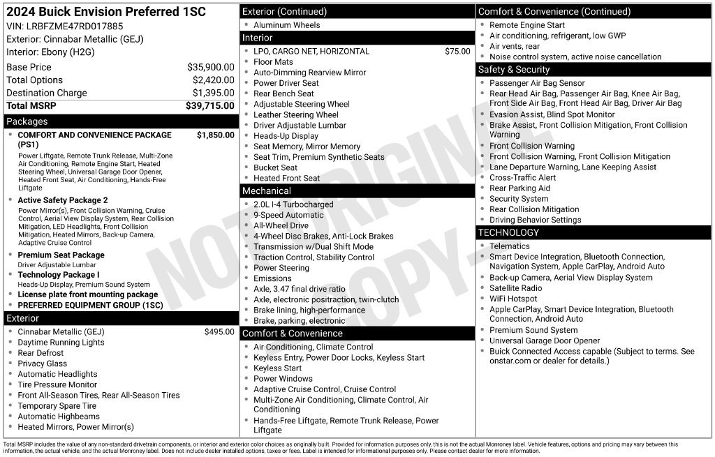 Certified 2024 Buick Envision Preferred AWD/4WD image 17