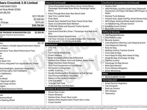 Used 2019 Subaru Crosstrek 2.0i Limited w/ Moonroof Package w/Navigation image 4