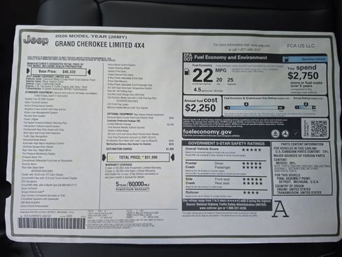 New 2026 Jeep Grand Cherokee Limited w/ Limited Altitude Package AWD/4WD image 35