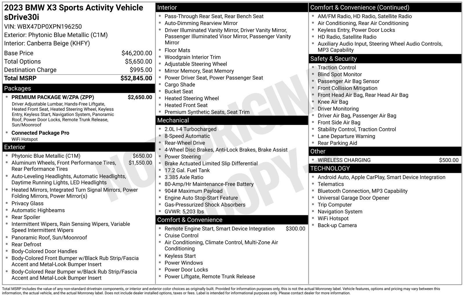 Used 2023 BMW X3 sDrive30i w/ Premium Package w/ZPA RWD image 9