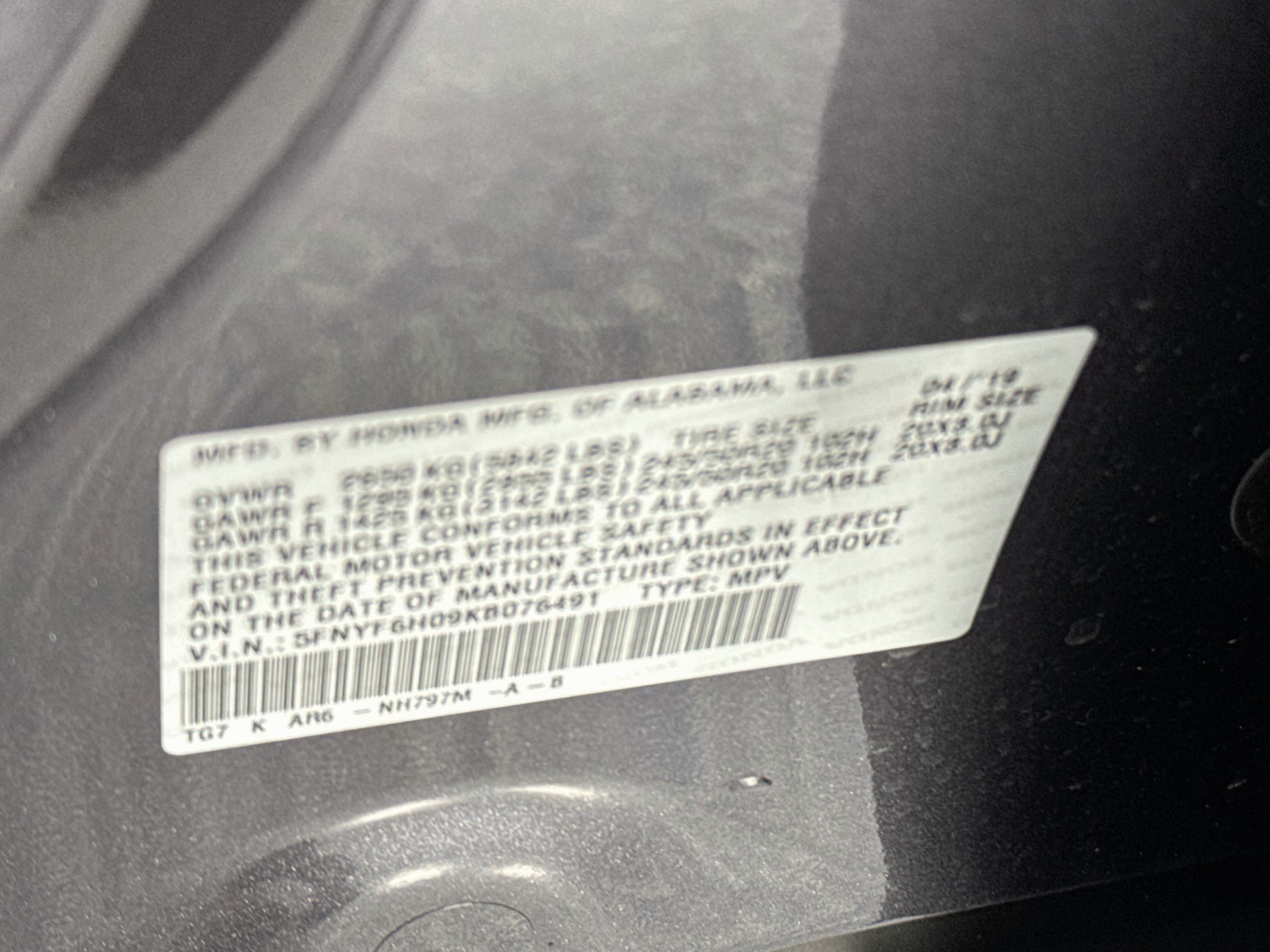 Certified 2019 Honda Pilot Elite image 35