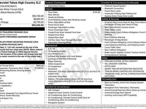 New 2026 Chevrolet Tahoe High Country AWD/4WD image 6
