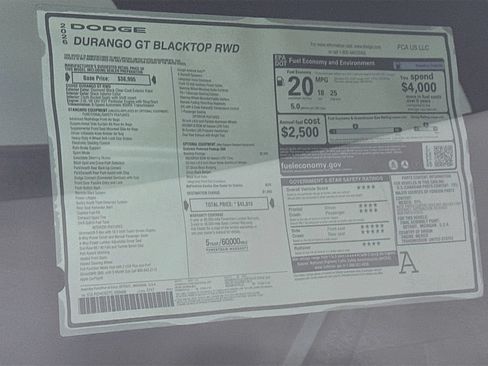 New 2026 Dodge Durango GT w/ Blacktop Package RWD image 20