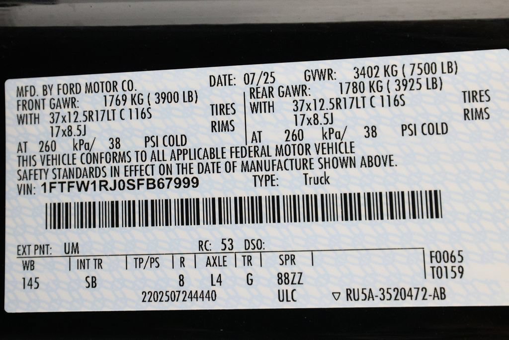 Used 2025 Ford F150 Raptor w/ Equipment Group 803A Raptor R AWD/4WD image 48