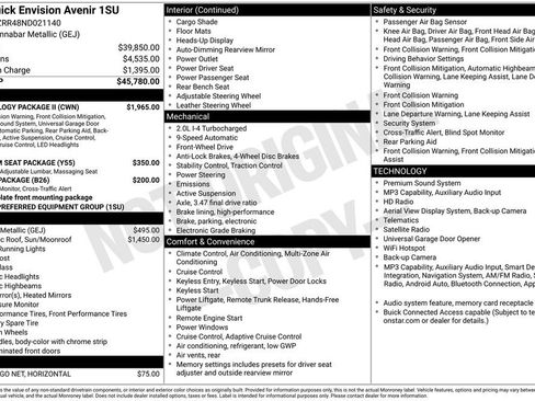 Used 2022 Buick Envision Avenir w/ Technology Package II image 43