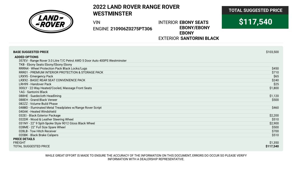 Used 2022 Land Rover Range Rover Westminster Edition AWD/4WD image 81
