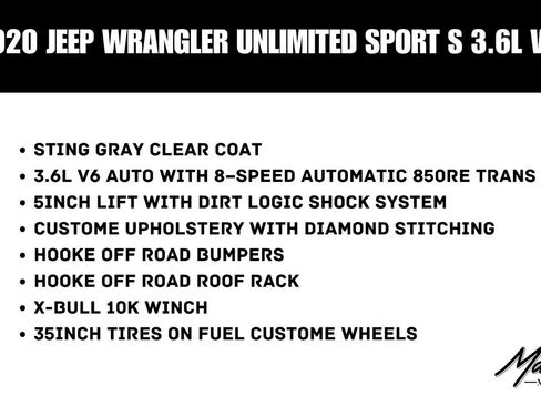 Used 2020 Jeep Wrangler Unlimited Sport S AWD/4WD image 2